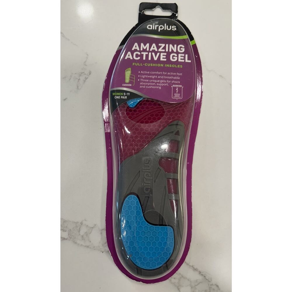 Airplus Amazing Acitive Gel‎ Full Length Full Cushion Insoles Women 5-11 NEW